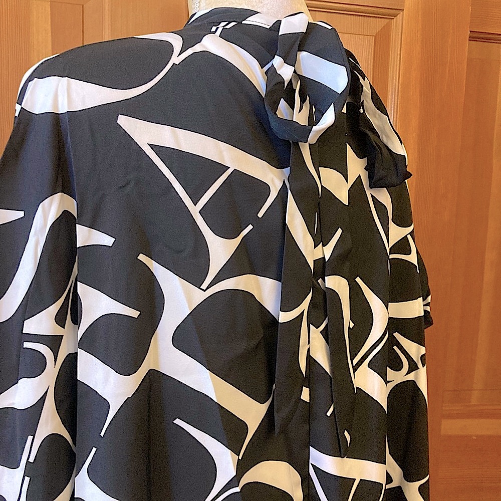 Dolman Sleeved Letter Print Designer Blouse. - Picture 11 of 14